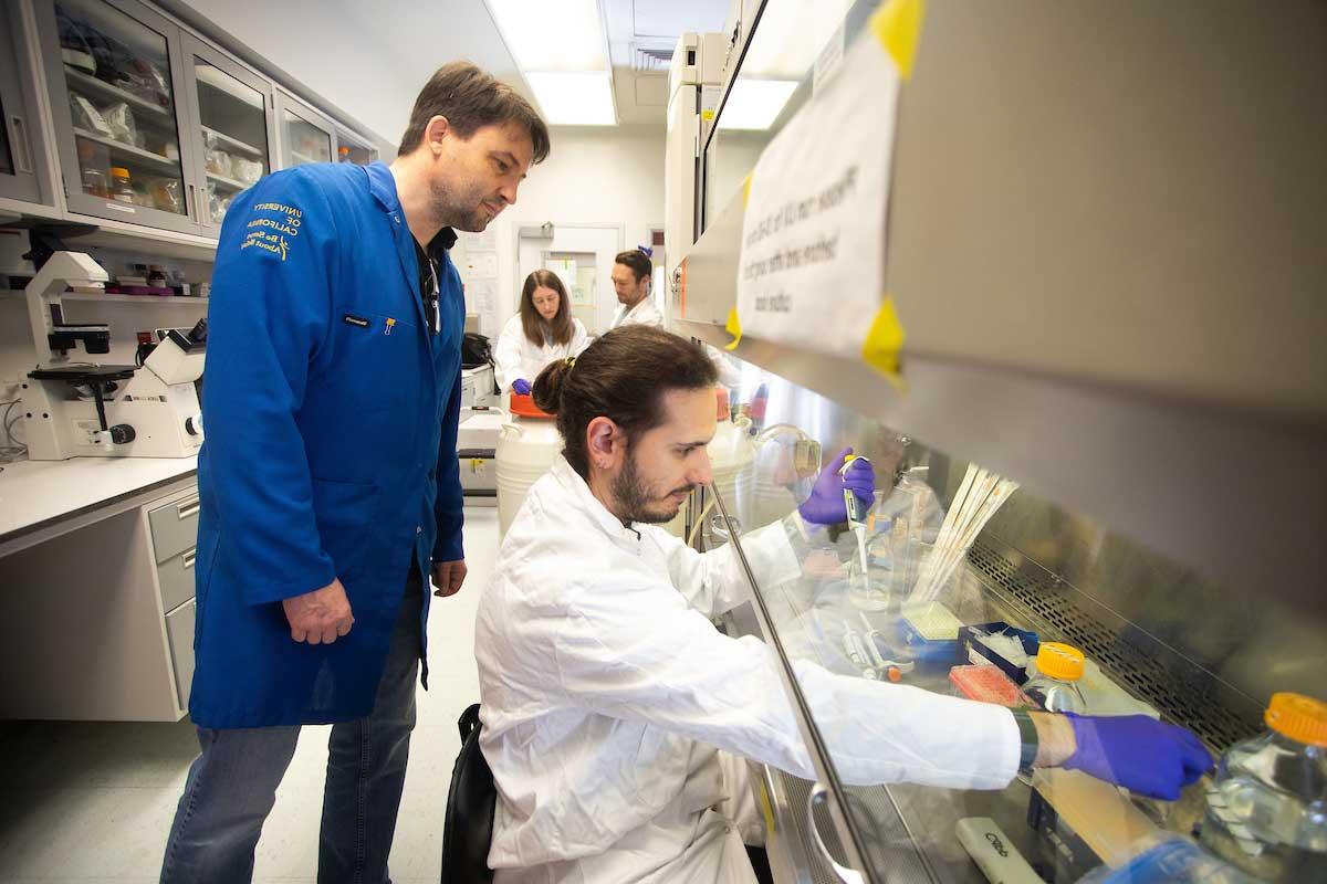 Photo of Dr. Richter and BMS student Edward Fiedler in the lab